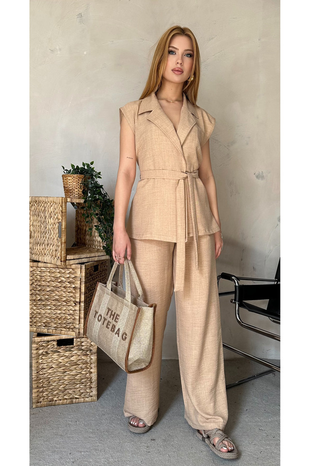 Sofia set cu vestă Set Bej - 2