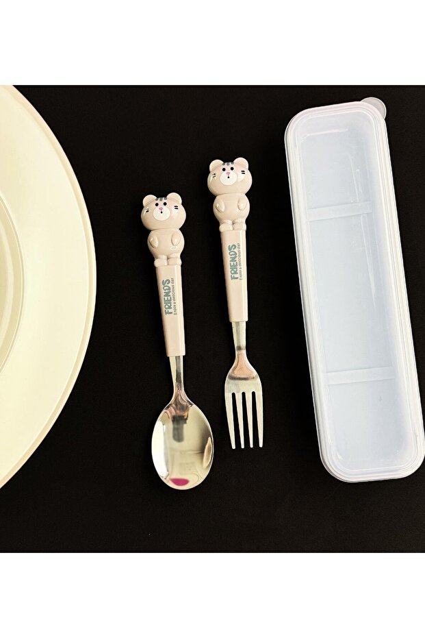 Sevimli Hayvan Figürlü Çatal Kaşık Seti - 2