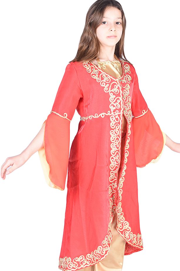 Kırmızı Çocuk Kaftan Bindallı Kına Elbisesi - 3