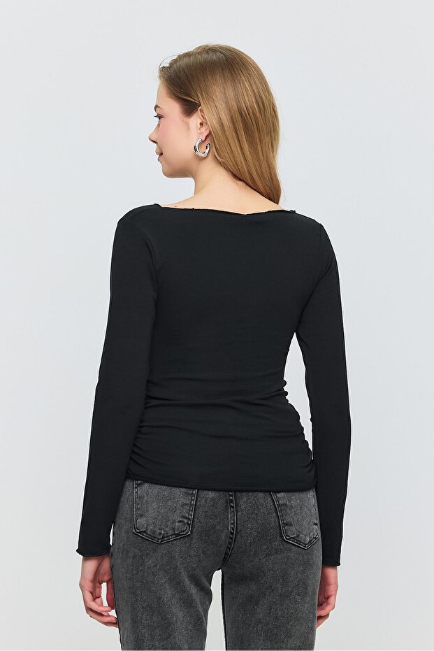 3027 بلوزة سوداء الجانبين - 5