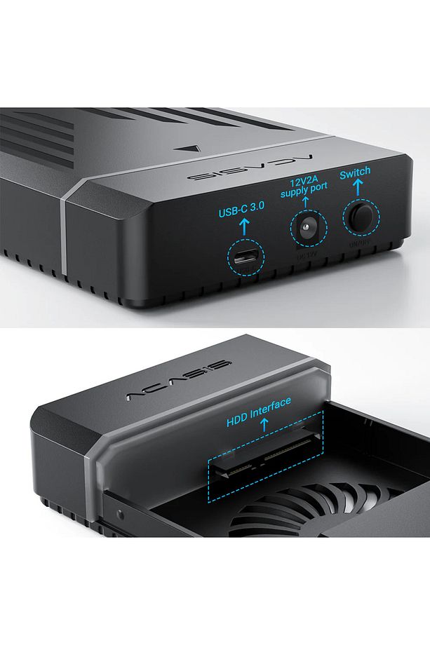 2.5"/3.5" RGB, Vidasiz Montaj, 24TB Destekli USB3.2 Gen1 to Sata Disk Kutusu - 4