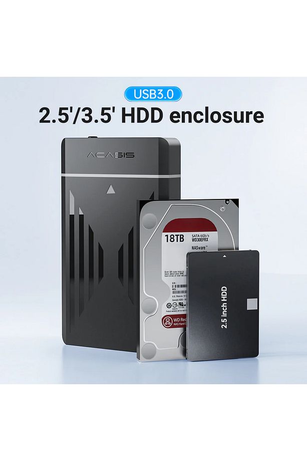 2.5"/3.5" RGB, Vidasiz Montaj, 24TB Destekli USB3.2 Gen1 to Sata Disk Kutusu - 2
