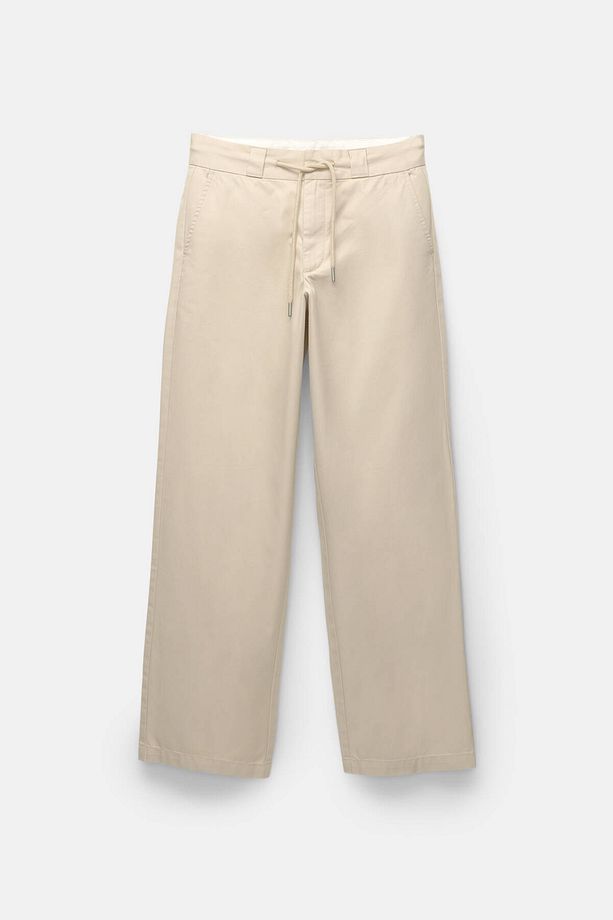 Bağcıklı kumaş pantolon - 7