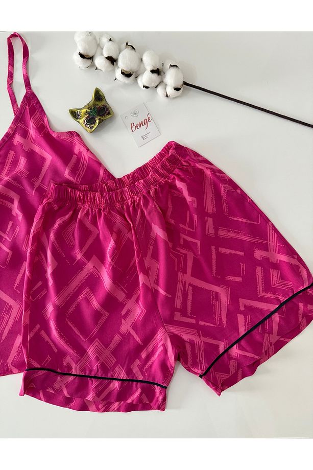 Pink Set Şort Pijama Takımı - 3