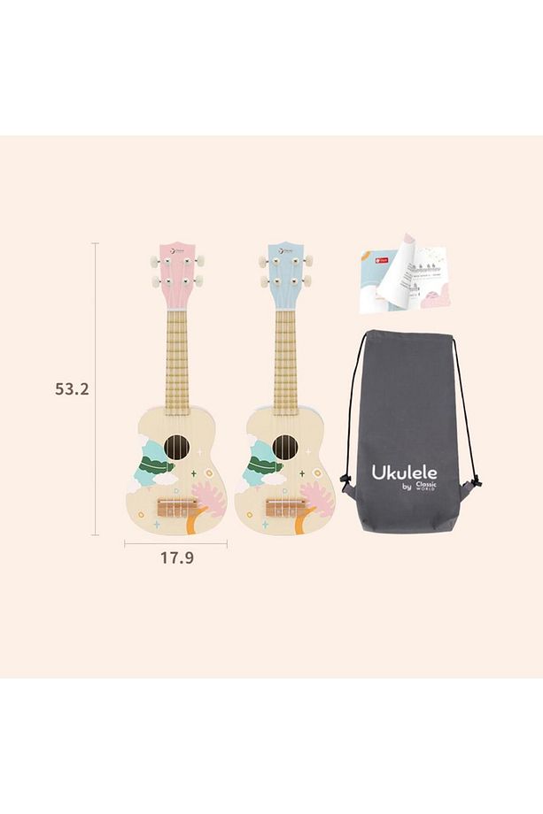 Ahşap Iris Ukelele - Pembe - 6