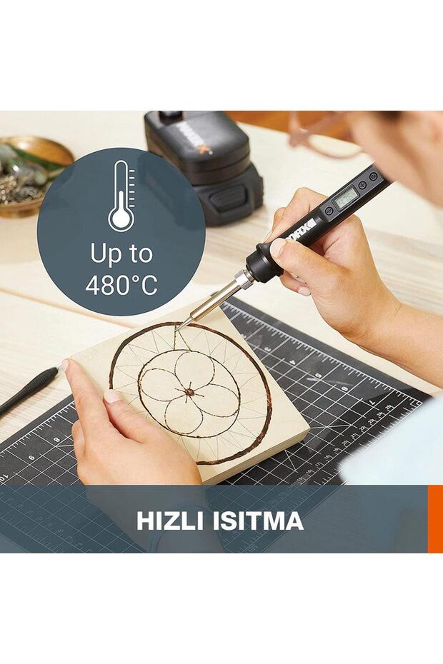 WX988 MAKERX 20Volt 2.0Ah. Kömürsüz Profesyonel Kalem Tipi Devir Ayarlı Gravür Seti + Kalem Ti - 4