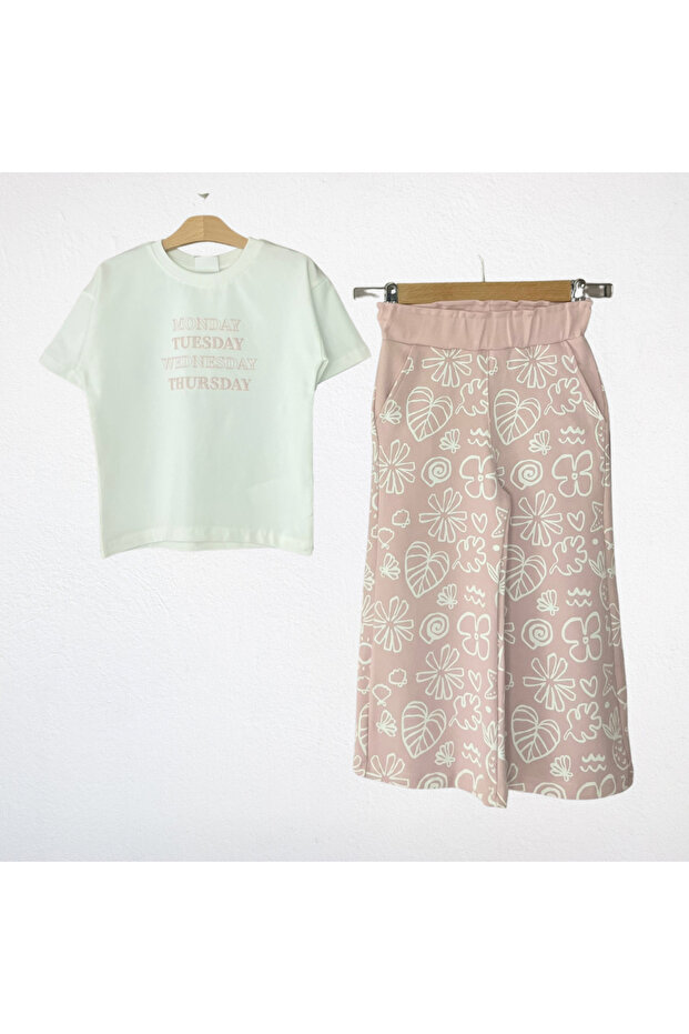 Flowered Pants Suit - 1