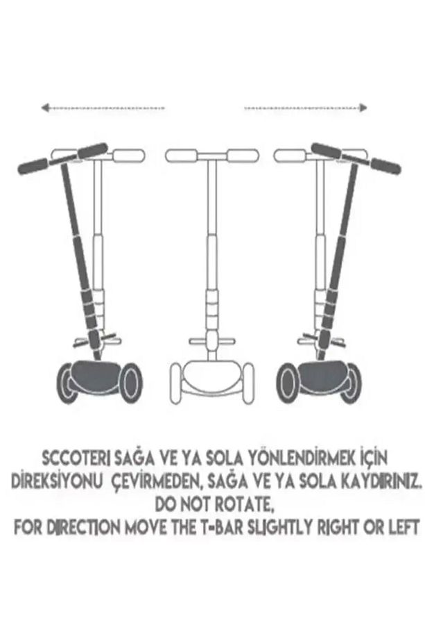 SARI Led Işıklı 3 Tekerlekli Yükseklik Ayarlı Twist Scooter - 3