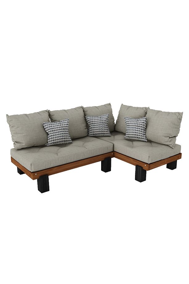 Köşe Rustik Sedir Masif Ağaç 120x190 Teak Renk - 6