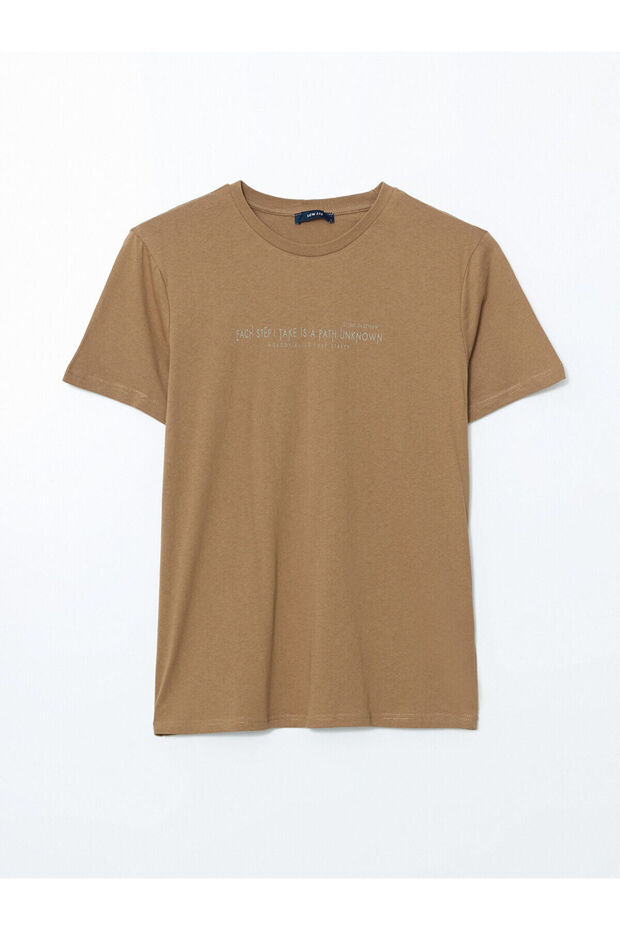 Crew Neck Short Sleeve Printed Combed Cotton Men's T-Shirt