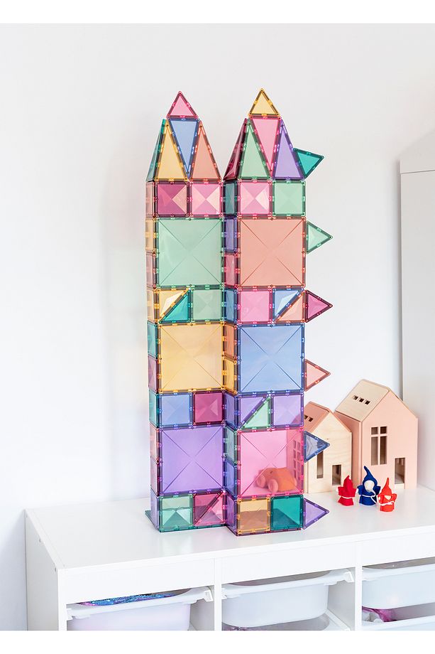 Pastel Manyetik Bloklar Başlangıç Seti 64 Parça Yapı Oyuncağı - 6