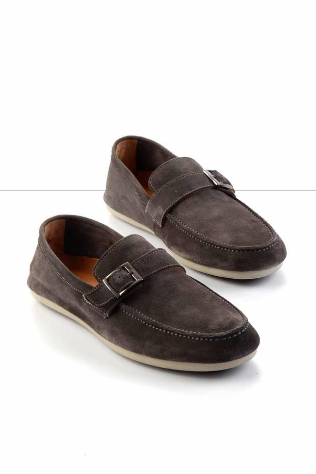 Gri Leather Erkek Loafer Ayakkabı E01304406502 - 2