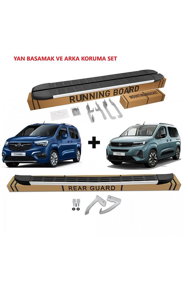 OPEL COMBO YAN BASAMAK VE ARKA KORUMA SET 2019 2020 2021 2022 2023 2024 2025 - 1