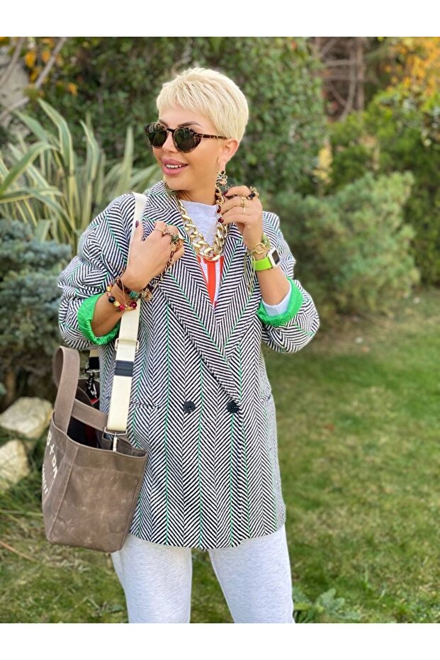 patternd tweed gogh jacket
