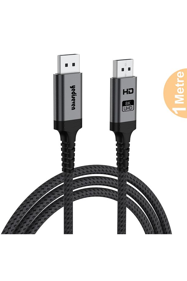 Displayport To Displayport Dp 1.4 8K@60Hz Görüntü Aktarma Kablosu 1 Metre - 1