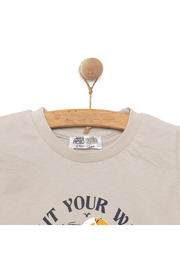 HelloBaby Basic Dalga Baskılı Tshirt Erkek Bebek - 3
