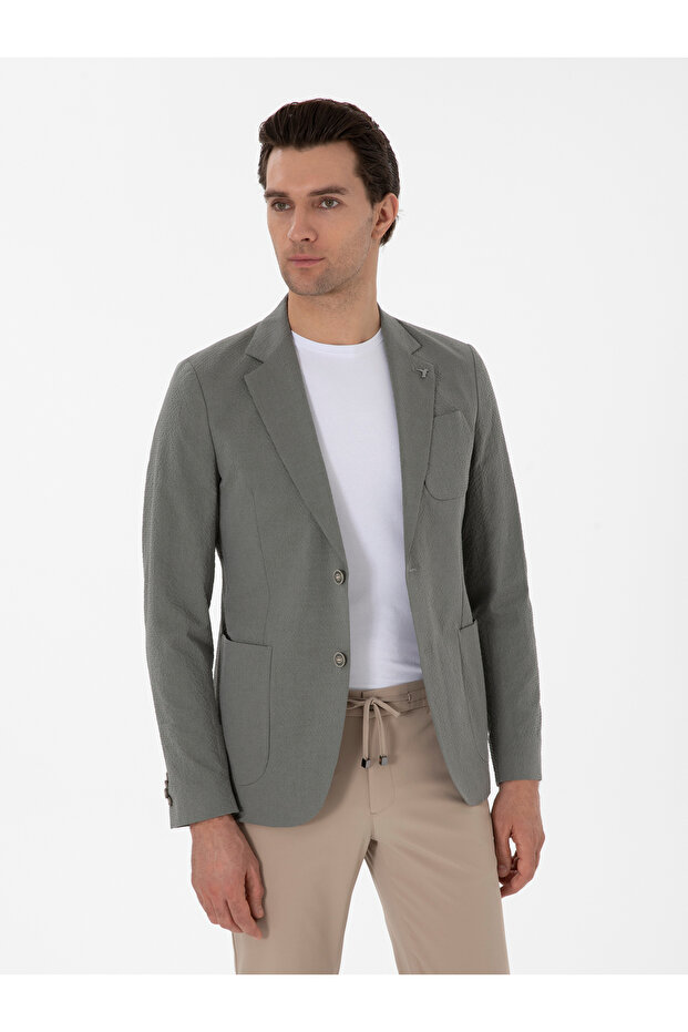 Khaki Slim Fit Sports Jacket 50300640-Vr027