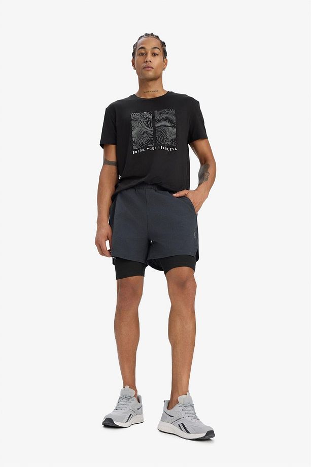 DeFactoFit Slim Fit Dar Kesim Sporcu Taytlı Dokuma Şort D7809AX25SP - 2