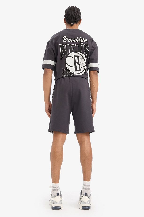 DeFactoFit NBA Brooklyn Nets Oversize Geniş Kalıp Kısa Paça Şort E2188AX25SM - 6
