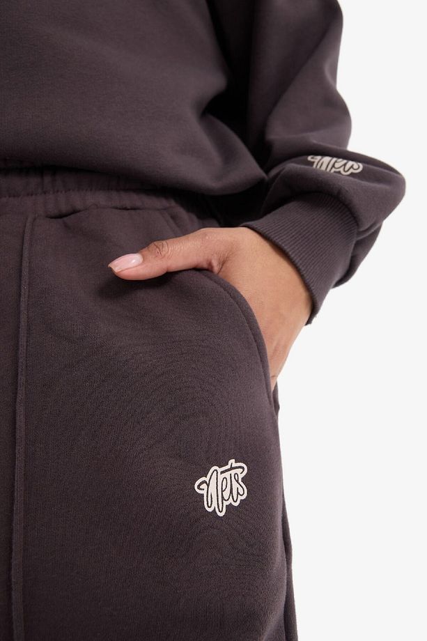 DeFactoFit NBA Brooklyn Nets Oversize Geniş Kalıp Çift Cepli Jogger Paça Standart Boy Kalın Kumaş Sp - 6