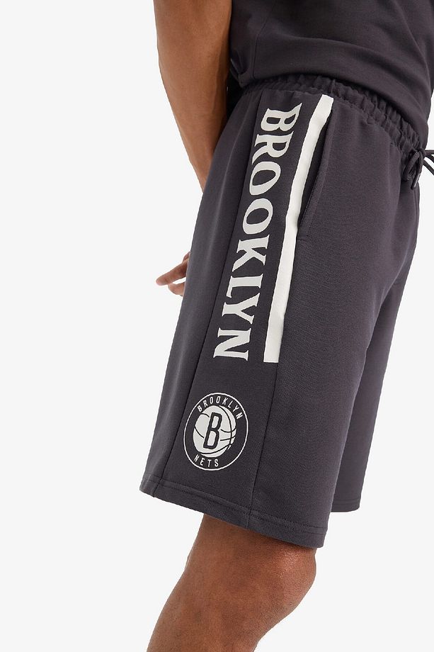 DeFactoFit NBA Brooklyn Nets Oversize Geniş Kalıp Kısa Paça Şort E2188AX25SM - 4