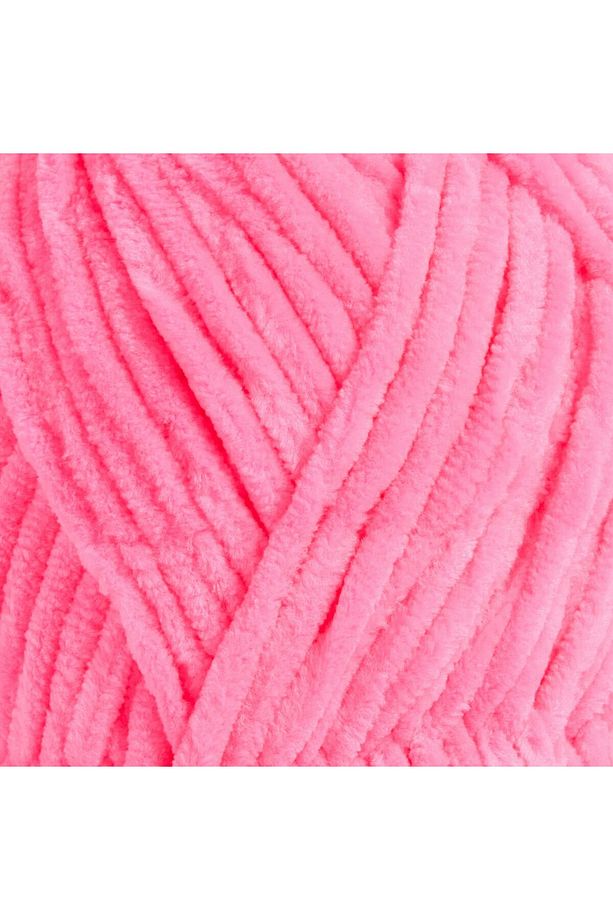 Kadife Ip 100gr 95mt Örgü Ipi Fosforlu Pembe - 2
