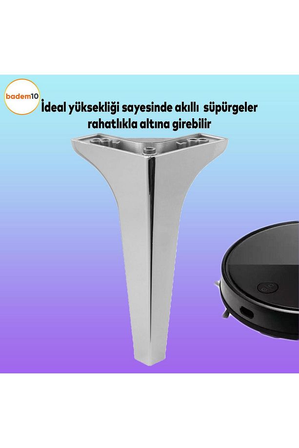 Sedef Lüks Gümüş Mobilya Kanepe Koltuk Ayağı 19  cm Ünite Konsol Yükseltici Yükseltme Lüks Ayakları - 2