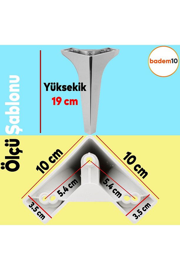 Sedef Lüks Gümüş Mobilya Kanepe Koltuk Ayağı 19  cm Ünite Konsol Yükseltici Yükseltme Lüks Ayakları - 4