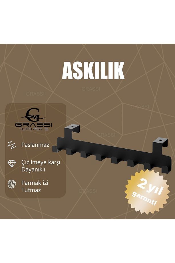 Kapı Arkası Askılık-Organizer Askılık - Mutfak ve Banyo Kapı Arkası Askılık-Siyah - 3