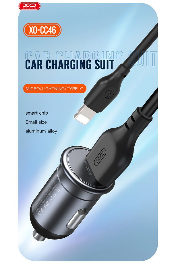 CC46 Araç Şarj Cihazı Lightning, 18W Hızlı Şarj, 12V-24V, USB-A, Aşırı Isınma ve Kısa Devre Koruması - 2