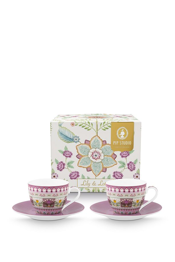 Lily Lotus Porselen 2li Kahve Fincanı Seti - 1
