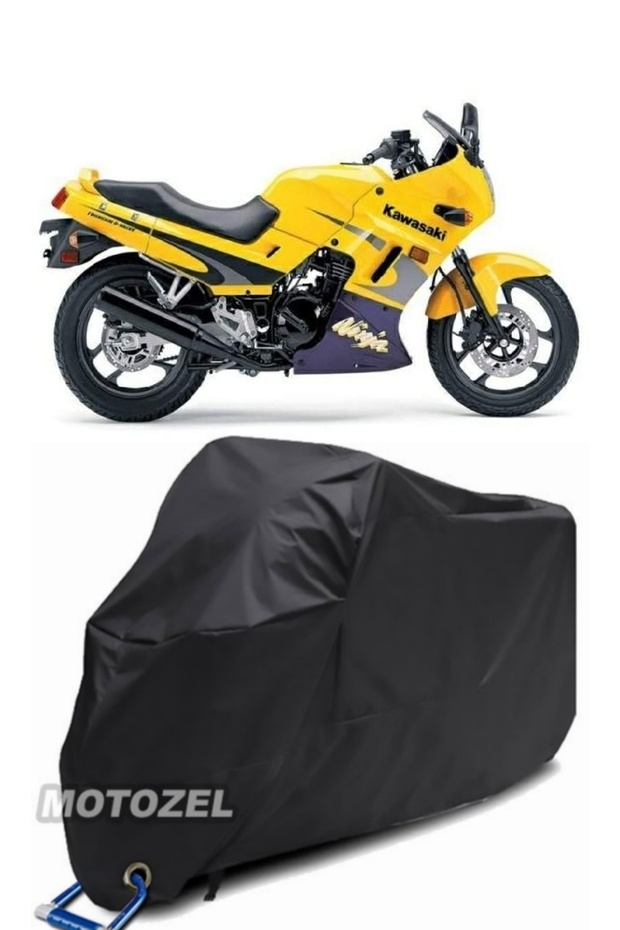 Kawasaki Zzr 250 Lock Compatible Black Motorcycle Tarpaulin Waterproof