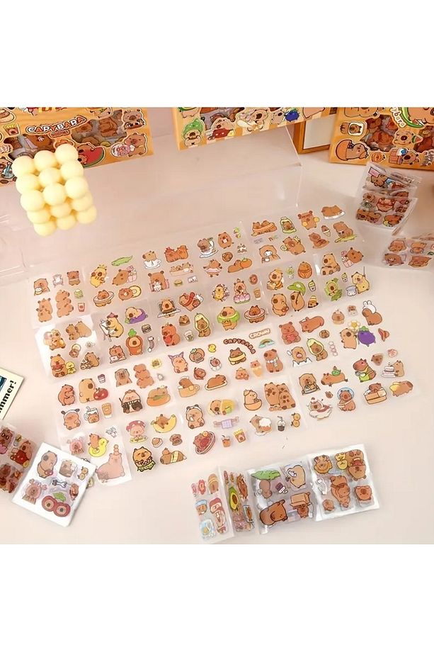 Kapibara Capybara 100 Sayfa 570 Adet Su Geçirmez Şeffaf Sticker - 5
