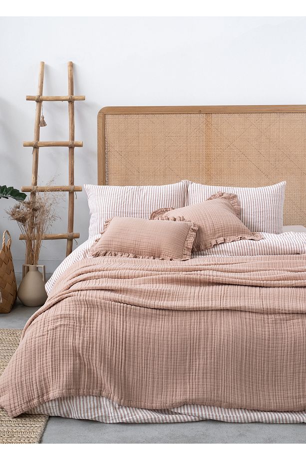 Linen Gauze Keten Cuban Sand Yatak Örtüsü Pike 200x220 cm - 2