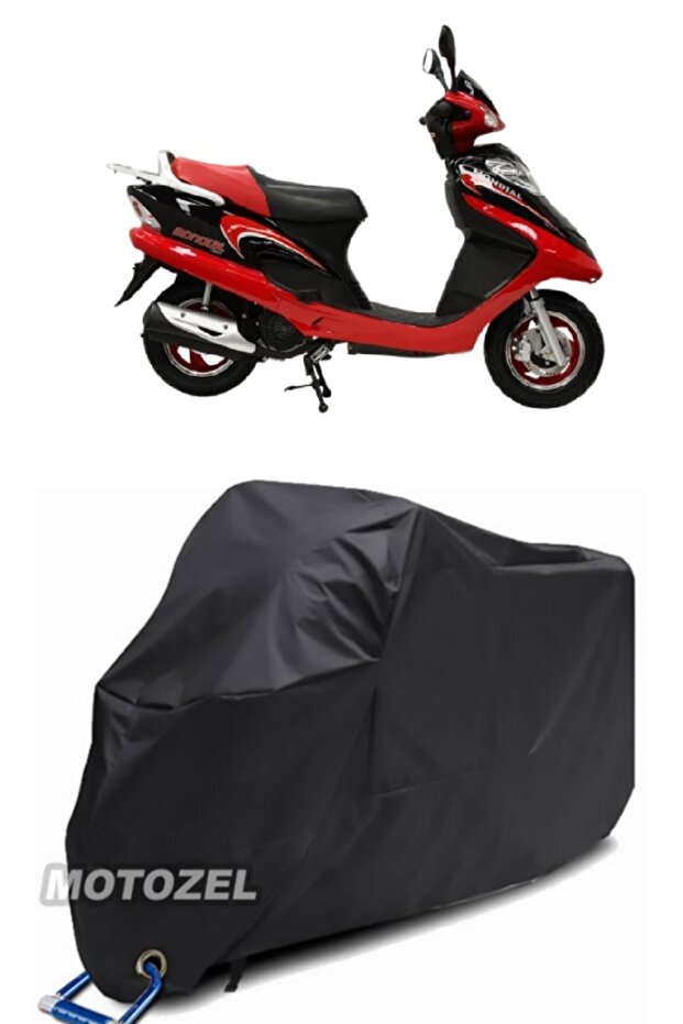Mondial 100 Urt Black Rear Bag and Lock Compatible Motorcycle Tarpaulin Waterproof
