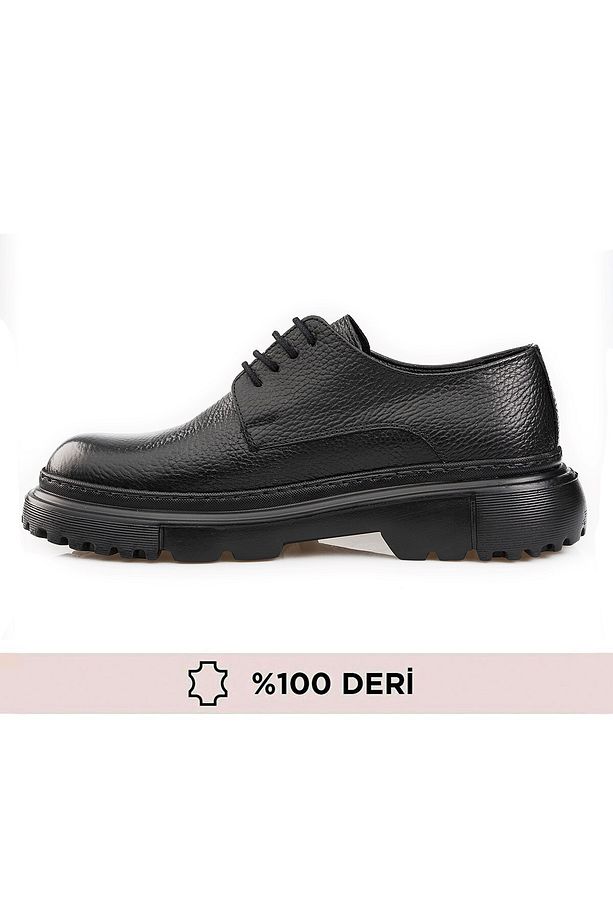 Hakiki Deri, Yüksek Tabanlı, Dikişli, 4 Mevsim, 1. Kalite, İç Dış Deri Erkek Ayakkabı - 7