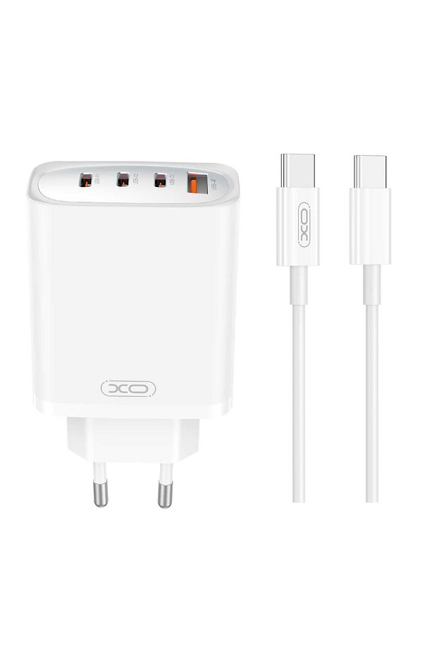 CE23 Çoklu Hızlı Şarj Adaptörü|4 Cihaza Kadar Şarj|1 Type-C Kablo|3 Type-C 1 Usb-A|65W Max Power - 1