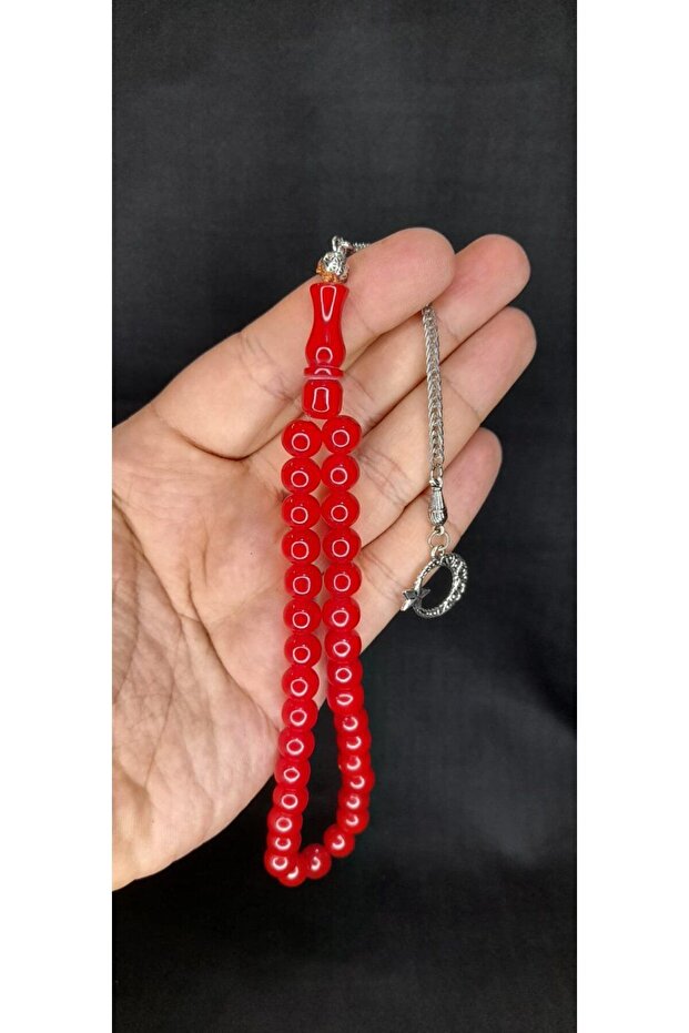مسبحة الصلاة العنبر الأحمر - قطع الكرة الأرضية T-434
