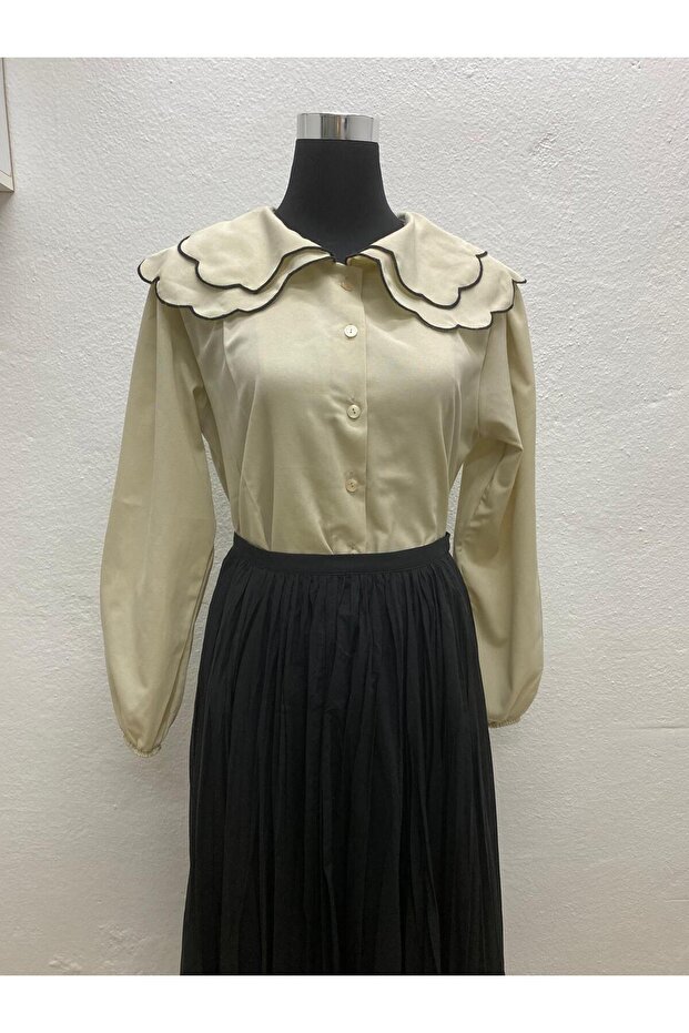 Yaka Detaylı Gömlek - 1