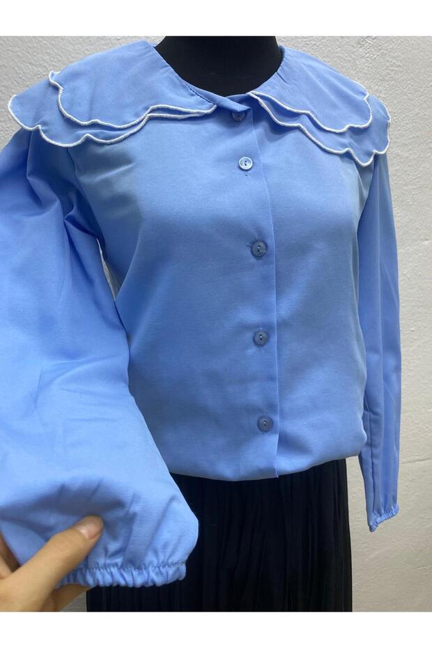 Yaka Detaylı Gömlek - 5