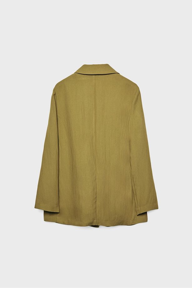 Buruşuk tasarımlı dökümlü regular fit blazer - 5