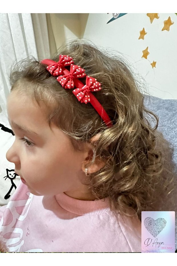 Dd106 Red Bow Crown Girl Child Baby