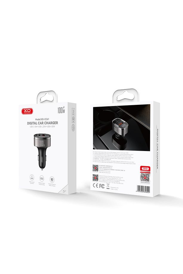 100W Araç Hızlı Şarj Adaptörü CC61,Dijital Ekran|Hızlı Şarj,1x USB-C,1x USB-A,1x Lightning - 6
