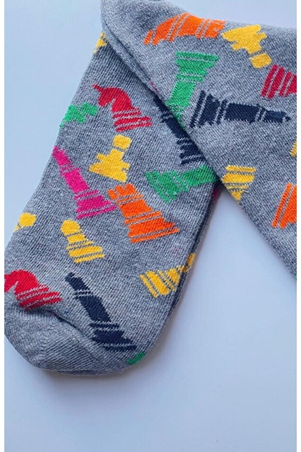 Chess Patterned Socks Men's Long Socks Clb - 3