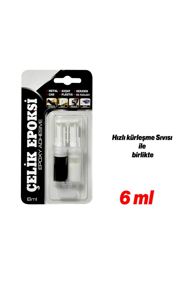 Güçlü Çelik Epoksi Yapıştırıcısı 6 ml Metal Plastik Seramik Cam Çelik Yalıtım Onarma Doldurma - 4