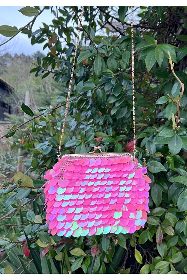 Pullu Pembe Çanta - 2