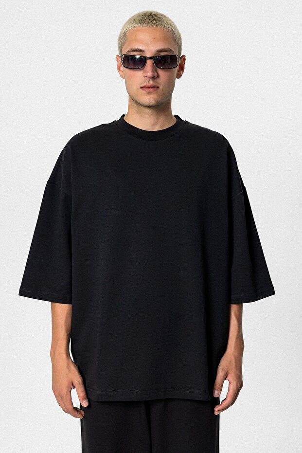 Super Oversıze Basıc Eşofman Takım-siyah - 4