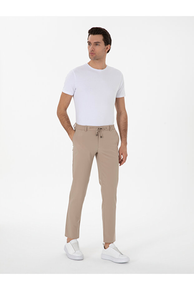 Vizon Slim Fit Waist Lace-Up Flexible Classic Trousers 50310507-Vr052