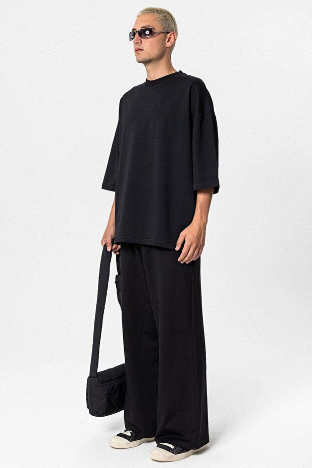 Super Oversıze Basıc Eşofman Takım-siyah - 2