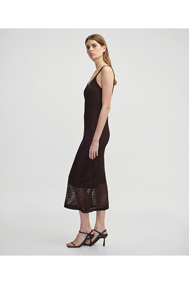 Ajurlu triko elbise - 5